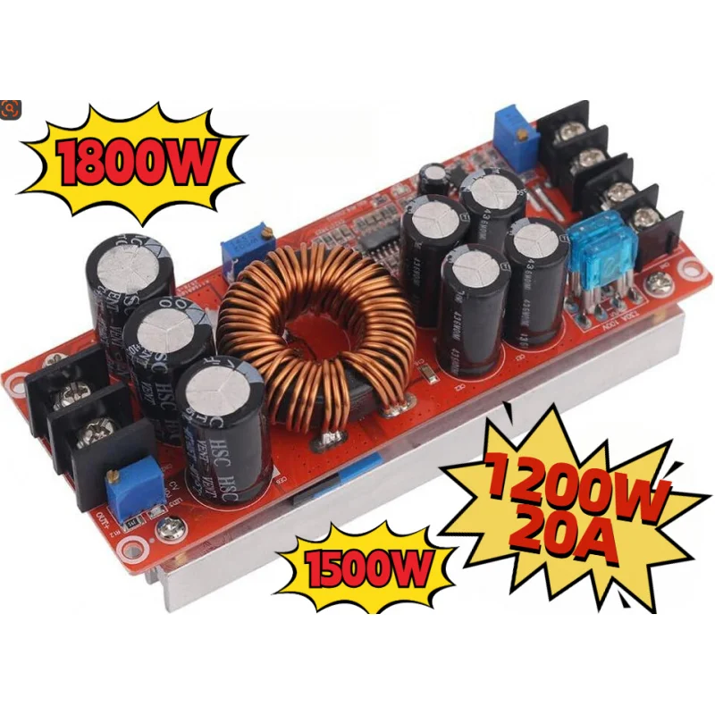 

Wovpower 400W 1200W 1800W 20A DC Converter Boost Car Step-up Power Supply Module Adjustable Voltage Converter 8-60V to 12-83V