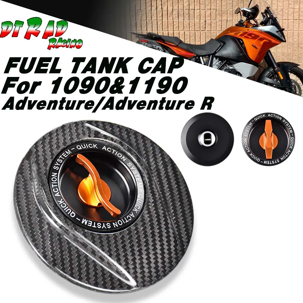 TWM Quick Action Carbon Fiber Fuel Tank Cap For 1190 Adventure/R 1090 Adventure/R Anti-Theft Key Lock System Gasoline Tank Cover