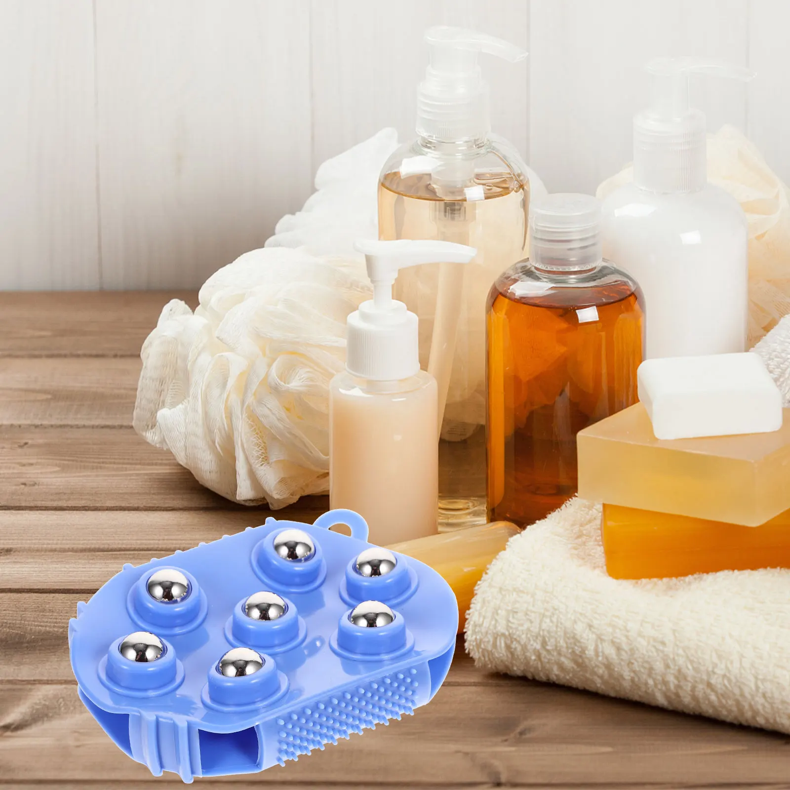 

Массажная щетка Meridian, вращающаяся на 360 градусов, семь шариков, массажер для мышц тела, зеленый, уменьшает боль, улучшает кровообращение