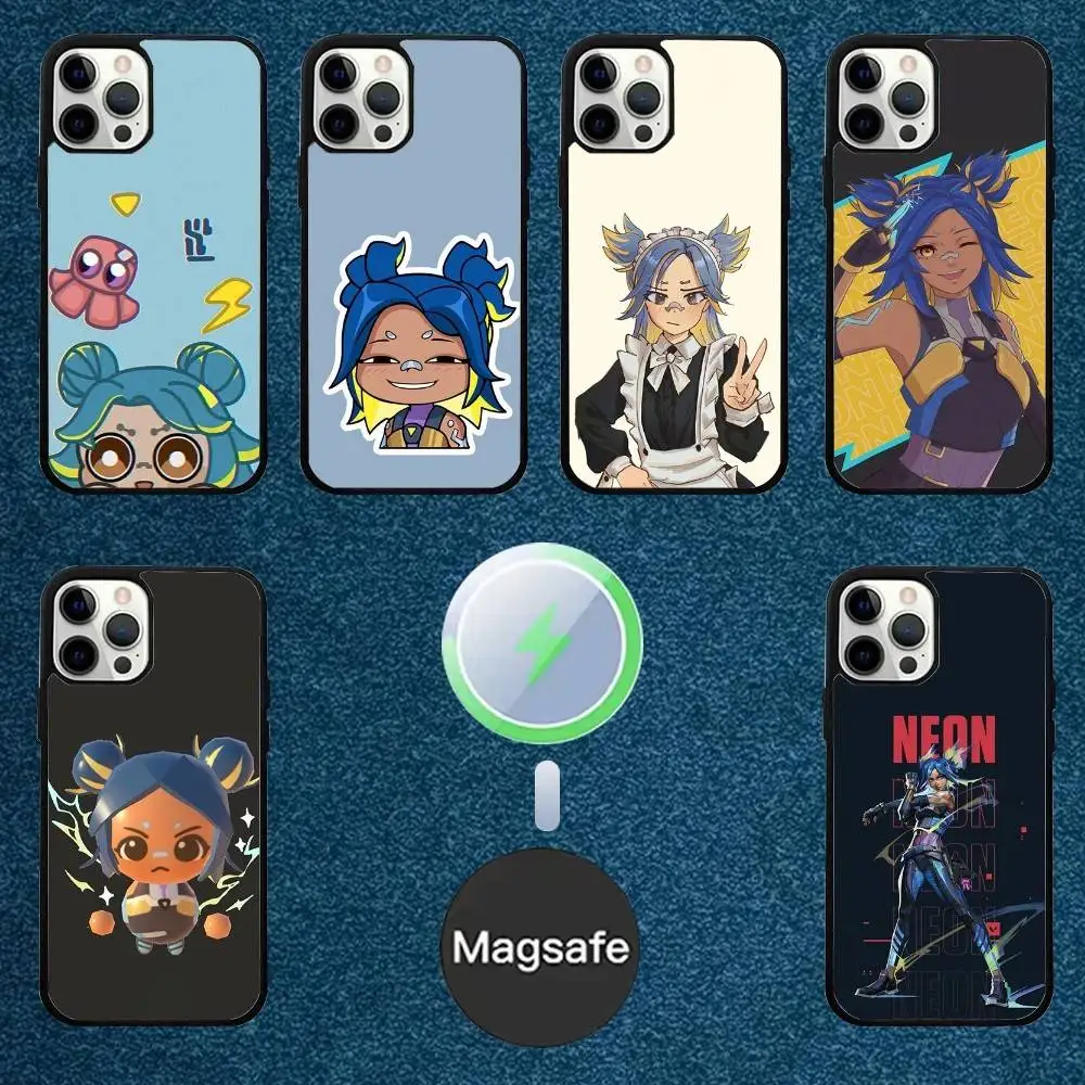 

Game V-Valorant Neon Phone Case For iPhone 16,15,14,13,12,11,Plus,Pro,Max Mini Magsafe Magnetic Wireless Charging