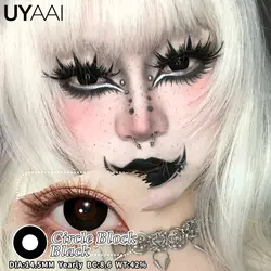 UYAAI【1*contacts Lenses+1*tweezers+1*lenses Case】White Eyes Cosplay Hell Skeletons Makeup Soft Yearly Lenses Halloween Fast