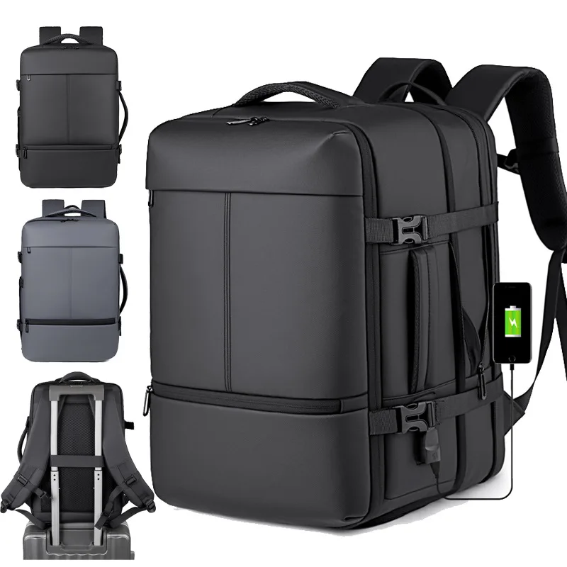 

New large-capacity expansion backpack men's high-end business computer bag shoe compartment dry and wet separation backpack