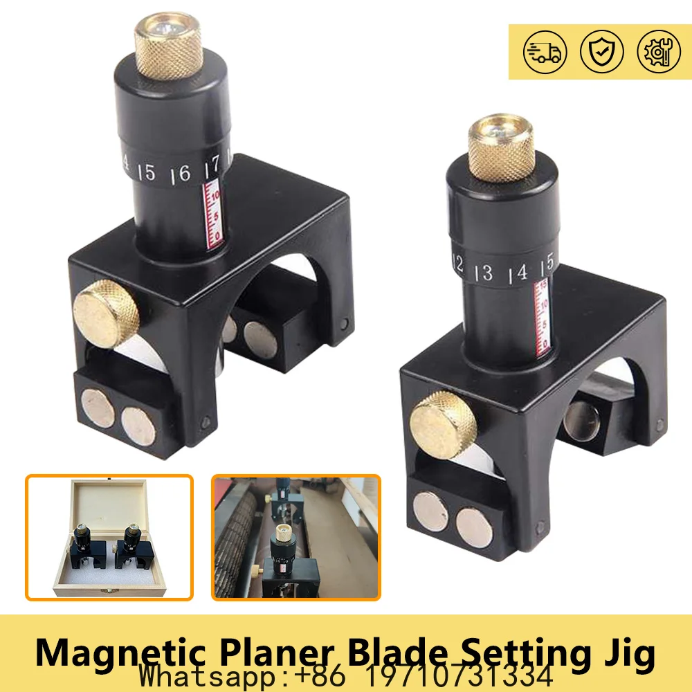 New 2pcs Calibrator Magnetic Planer Blade Setting Jig Adjustable Planer Blade Level Jig Gauge Setter For Woodworking Setter Tool
