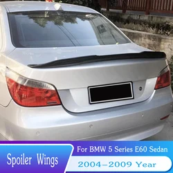 For BMW 5 Series E60 Sedan Rear Trunk Lid Spoiler Wings 2004-2009 Year PSM Style ABS Plastic Black Exterior Body Kit Accessories