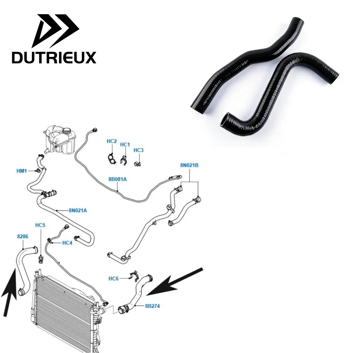 

For Ford Fiesta ST150 RMS24C 2.0L Radiator Tube Silicone Coolant Hose Pipe
