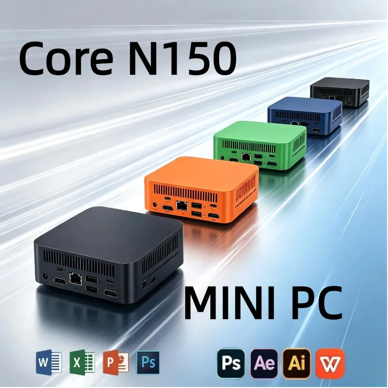 Mini PC Gamer Portable Computer Intel Core N150 16GB RAM 2TB SSD FHD Bluetooth WiFi6 Windows Gaming Office 4K HDMI