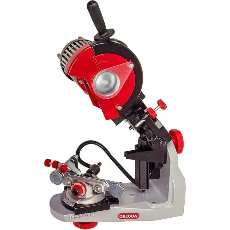 Professional 120-Volt Bench Grinder with Hydraulic Clamping, Universal Saw Chain Sharpener, for All Chainsaw Chains