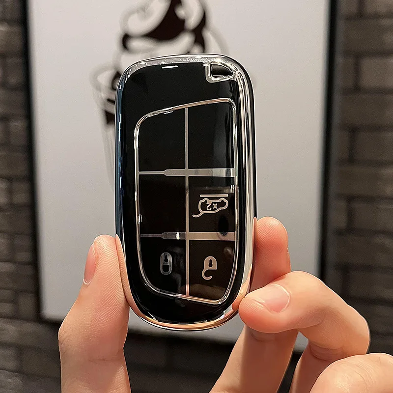 

New TPU Car Key Case Cover Protector Shell For Jeep Grand Cherokee WK2 KL Wrangler JK Renegade Commander Compass Accessories