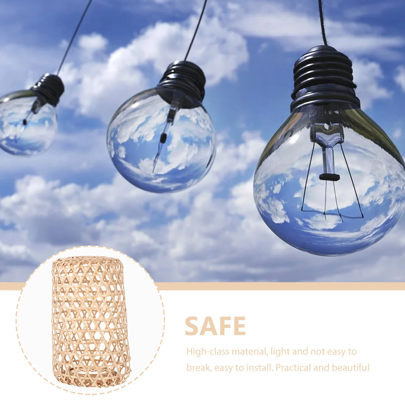

Hanging Light Cover Ceiling Home Lampshade Vintage Bedroom Farmhouse Woven Bamboo Style Handmade Strong Durable Easy Install