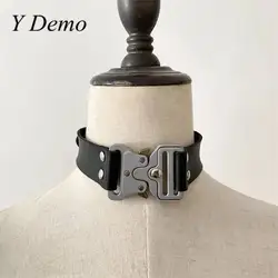 Gargantilla ajustable con hebilla de acero inoxidable para mujer, collar de Rock, ropa de fiesta, Punk, Y de demostración