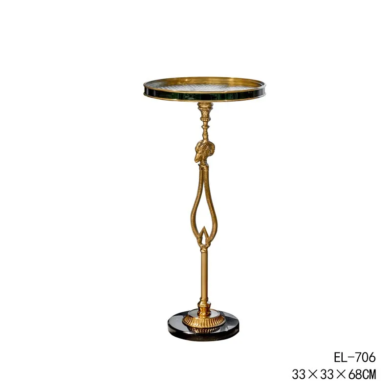 CX European Italian light luxury all copper art, corner table living room sofa leisure golden small coffee table