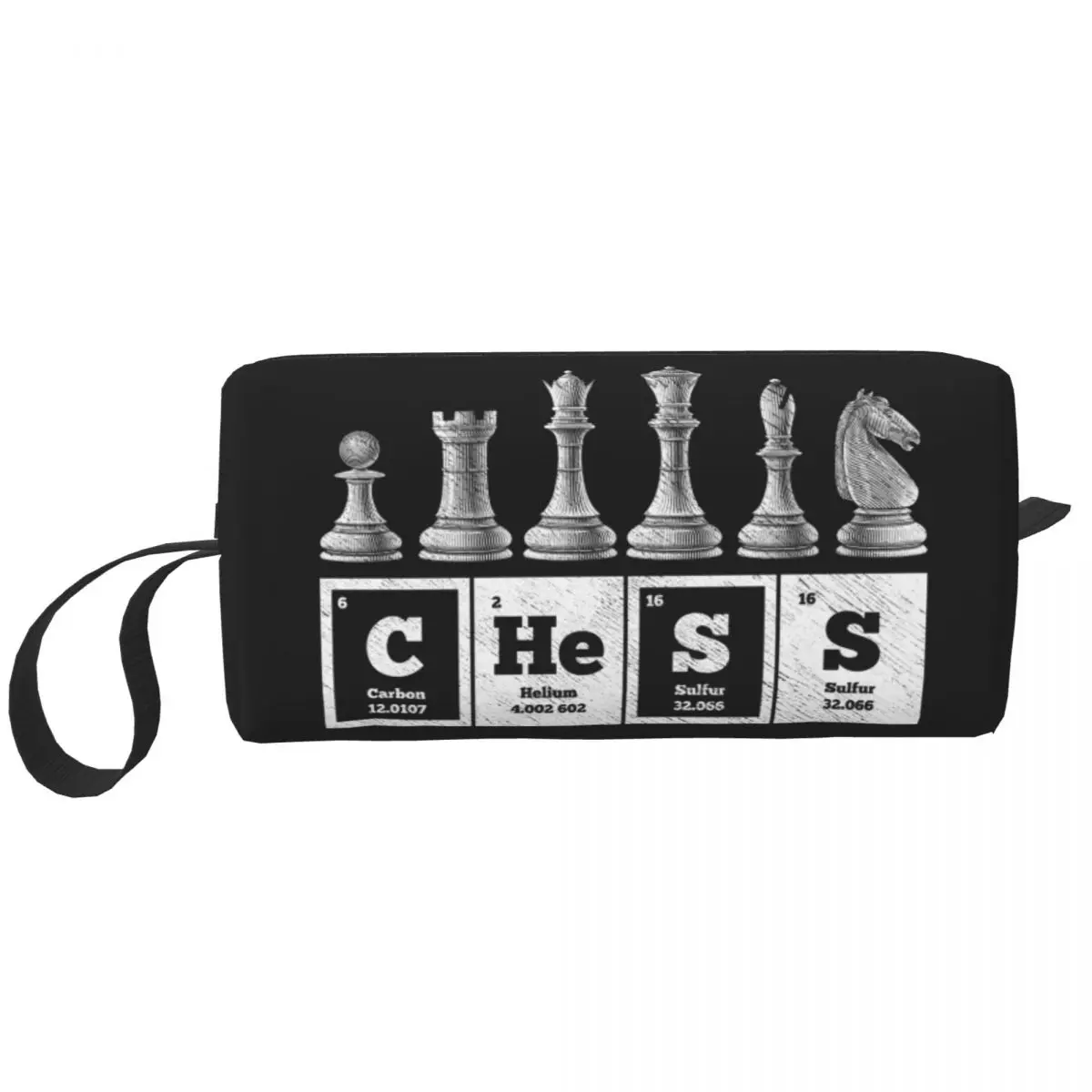 Funny Chess Player Game Board Makeup Bag Women Travel Cosmetic Fashion Periodic Table Of Elements Storage Toiletry Bags