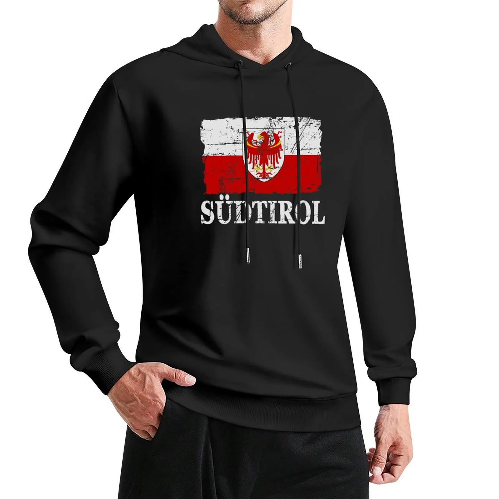 

Flag of South Tyrol - Flag of Südtirol - Vintage look Pullover Hoodie men's autumn clothes pullover