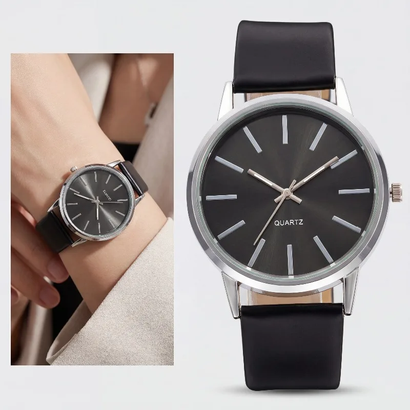 Minimalist Men Watch Classic Round Dial Analog Quartz Wristwatches for Man Fashion Casual PU Leather Strap Male Clock Gift