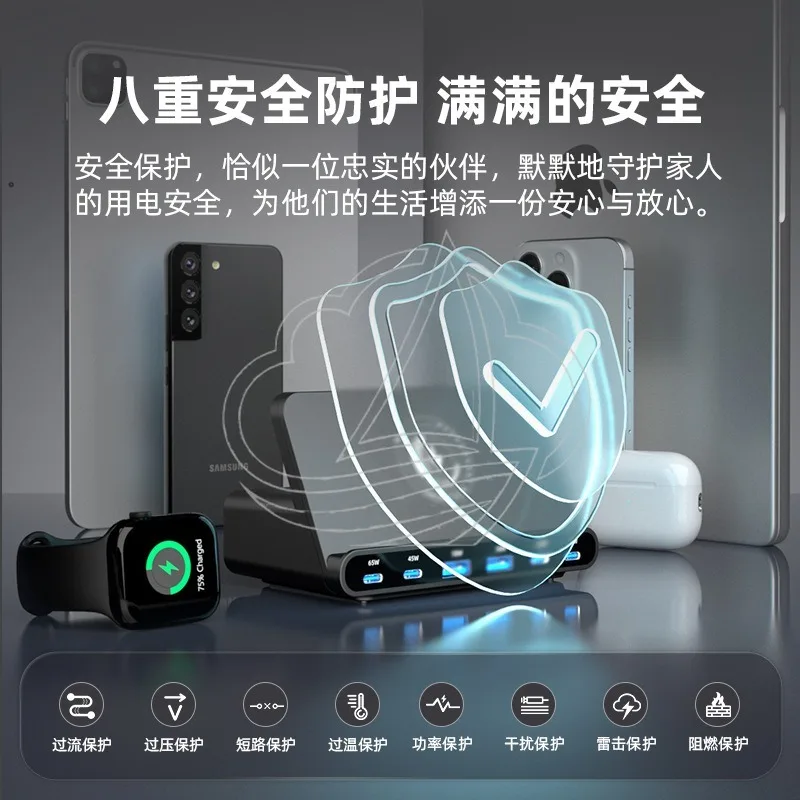 Foldable Vertical Wireless Charging Stand 160W High Power Fast Wireless Charger for Desktop Phone Charging