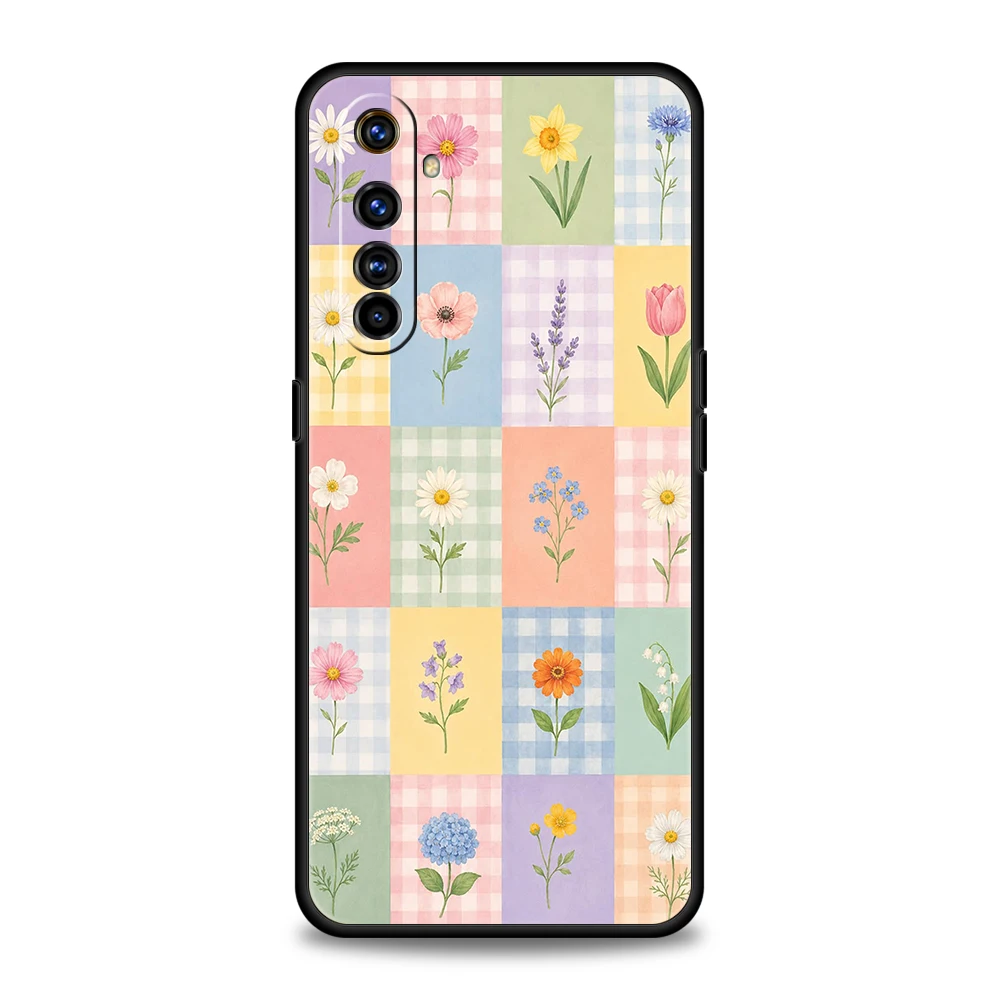Phone Case For Oppo A17 A31 A78 A79 A98 Reno 10 11 12 13 14 15 16 F Find X5 X6 Pro 5G Soft TPU Cover Collection Of Spring Flower
