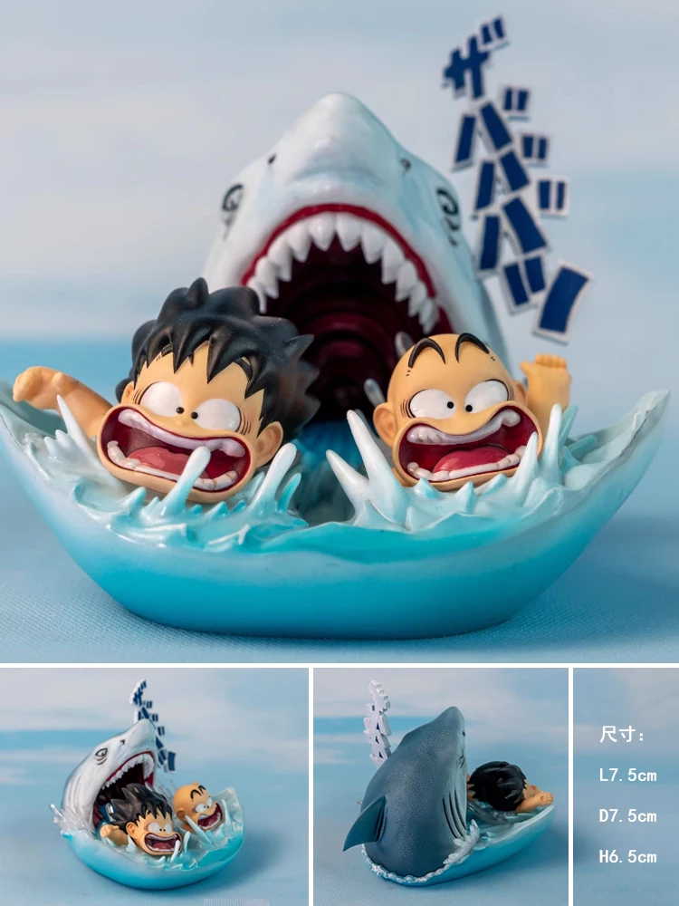 Pre-sale Dragon Ball Little Wukong Klin Practice Shark Attack Escape From Water Anime Figures Collection Model Ornament Toy Gift