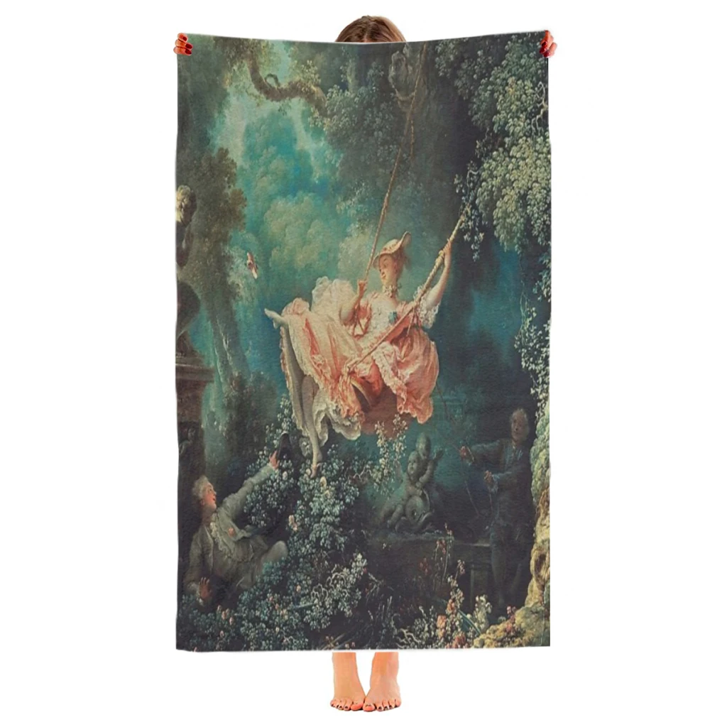 The Swing Painting - Jean-Honoré Fragonard Beach Towel  Poncho Bathing Towels Cover-ups Quick Dry Sand Free Yoga Spa Gym Pool