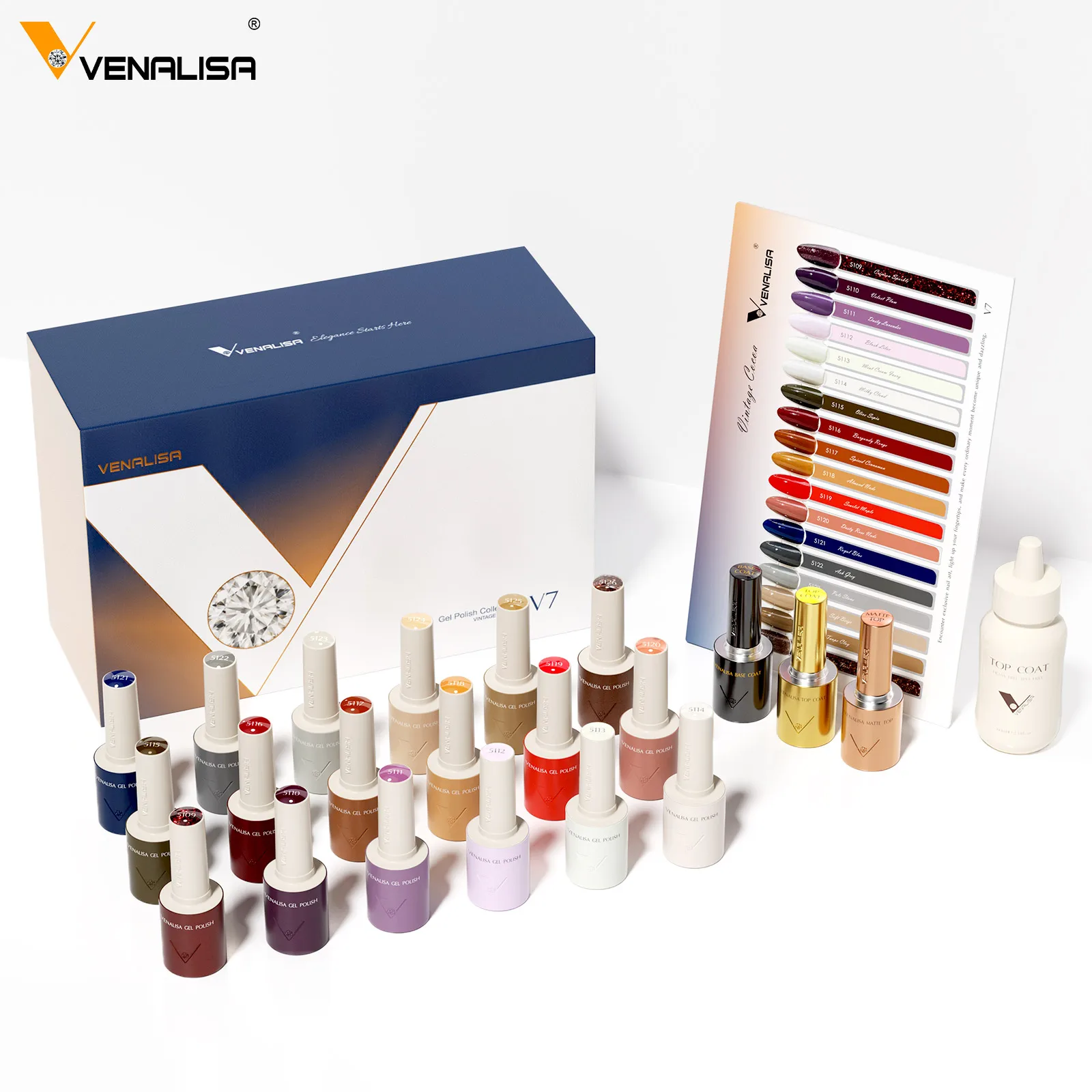VENALISA 10mI Nail Gel Polish Set 18 Colors UV LED Autumn Winer Soak Off Long Lasting High Gloss Base Top Coat for Salon DlY