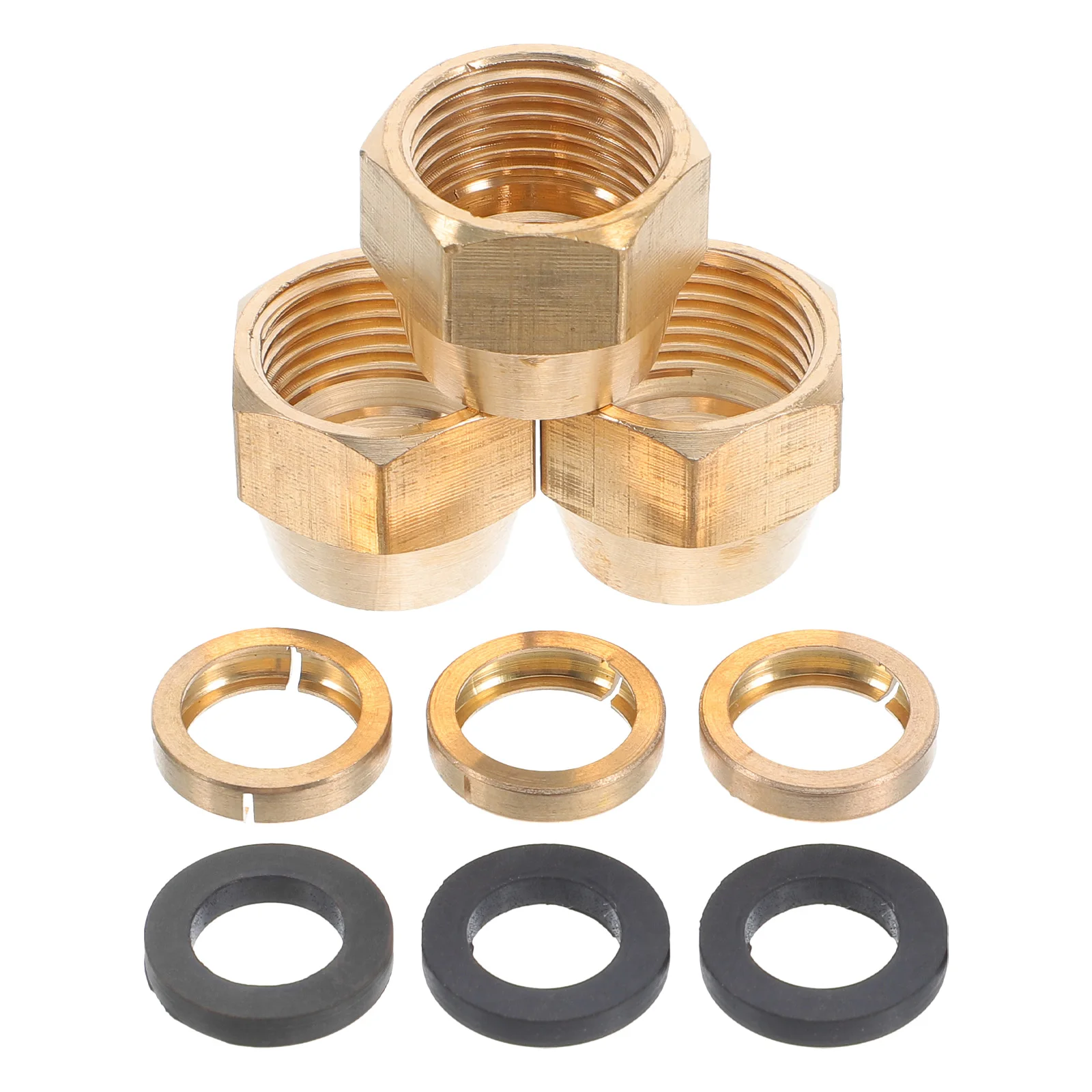 

3pcs Brass Flare Cover Threaded Pipe Connector Compression Cap Fittings Gas Copper Hose End Tube Coupling Adapter Flare Cap