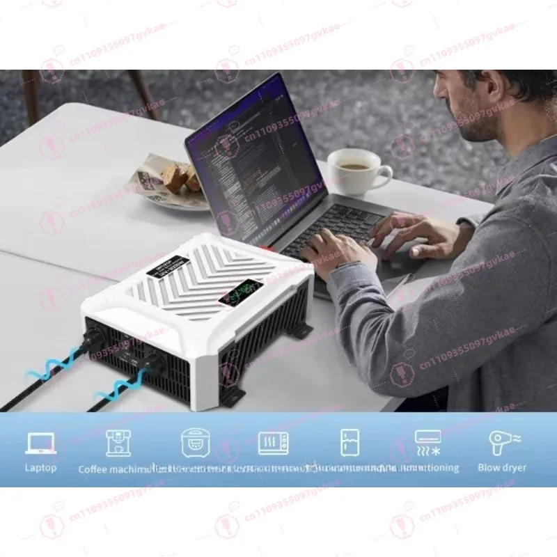 Pure Sine Wave Power Inverter 3000W 3500W 12V/24V DATOUBOSS EU Socket LED Display Home/Factory/Marine Use