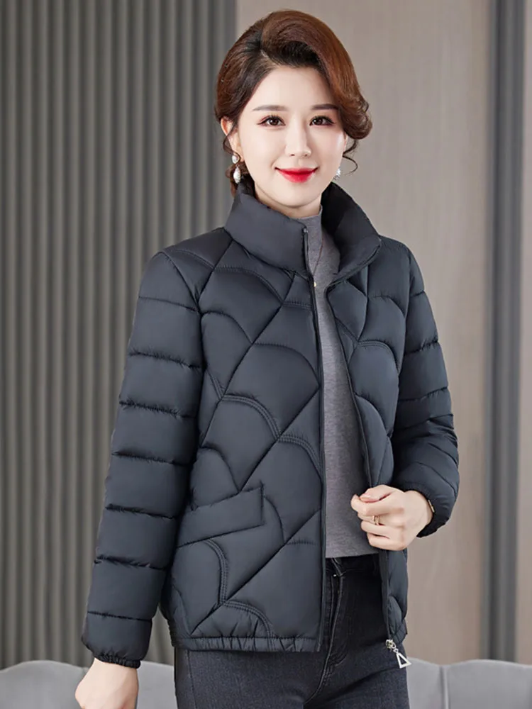 Picture 5: Fashionable Slim Fit down Cotton Jacket Short Style Women's Winter Coat Mom's Little Cotton Quilt Large Size Mid-aged And Eld...