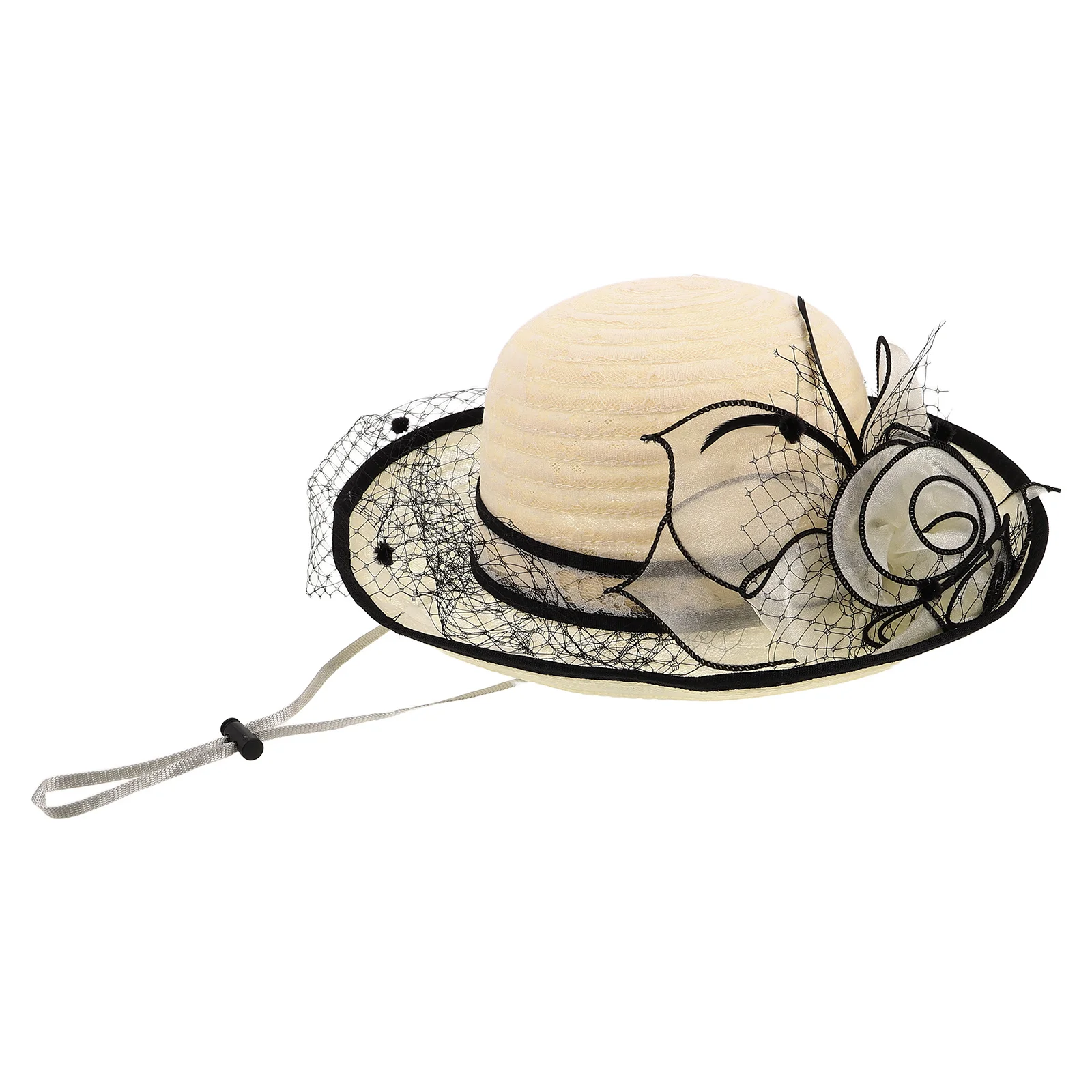 

French Inspired Lace Sun Hat for Women Vintage Wide Brim Beach Hat Breathable Summer Outing Pool Vacation Fishing Holiday