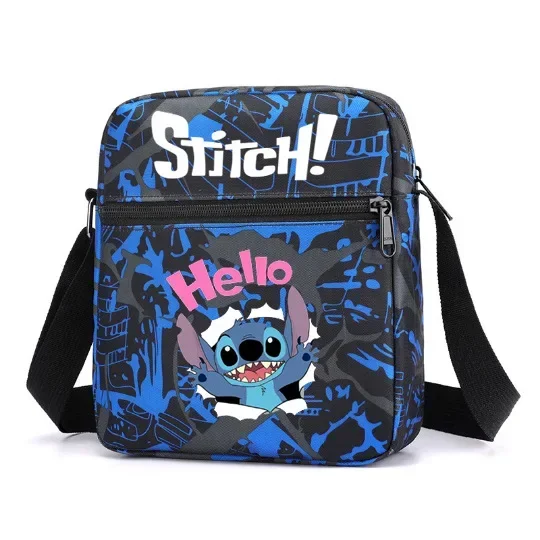 MINISO Disney Stitch Crossbody Backpack Lunch Box Bag Best Gift for Children Mochila Outdoor Lightening Zipper Shoulders Fashion