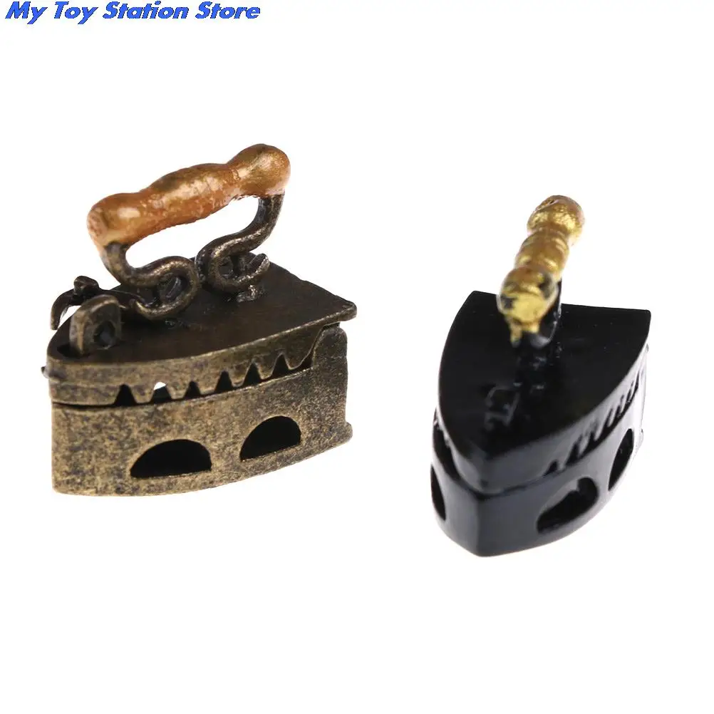 لعبة مصغرة دمية ، معدن عتيق ، ملابس حديد سوداء ، إكسسوارات أثاث ، تخفيضات كبيرة ، #3