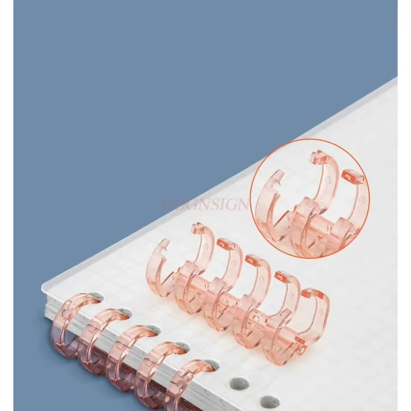 10 قطع دفتر أوراق فضفاضة، مجلد، حلقة، حلقة كتاب شفافة، ملف، مشبك ربط، حلقة تثقيب، حلقة بإبزيم