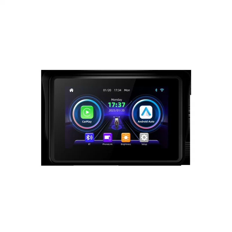 【New】5.0 Motorcycle Carplay Navigation，optional DVR Front and Rear Double Recording，Waterproof