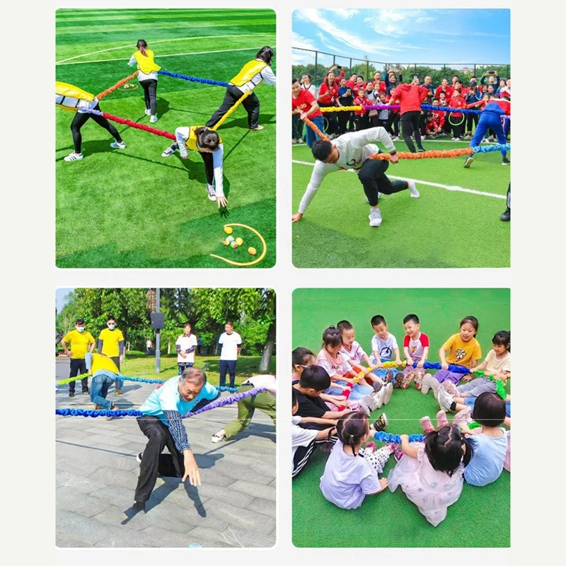 Outdoor Games Team Building Develop Sport Entertainment Toys Children Elasticity Rope Circle Running Push for Kids Sensory Rope