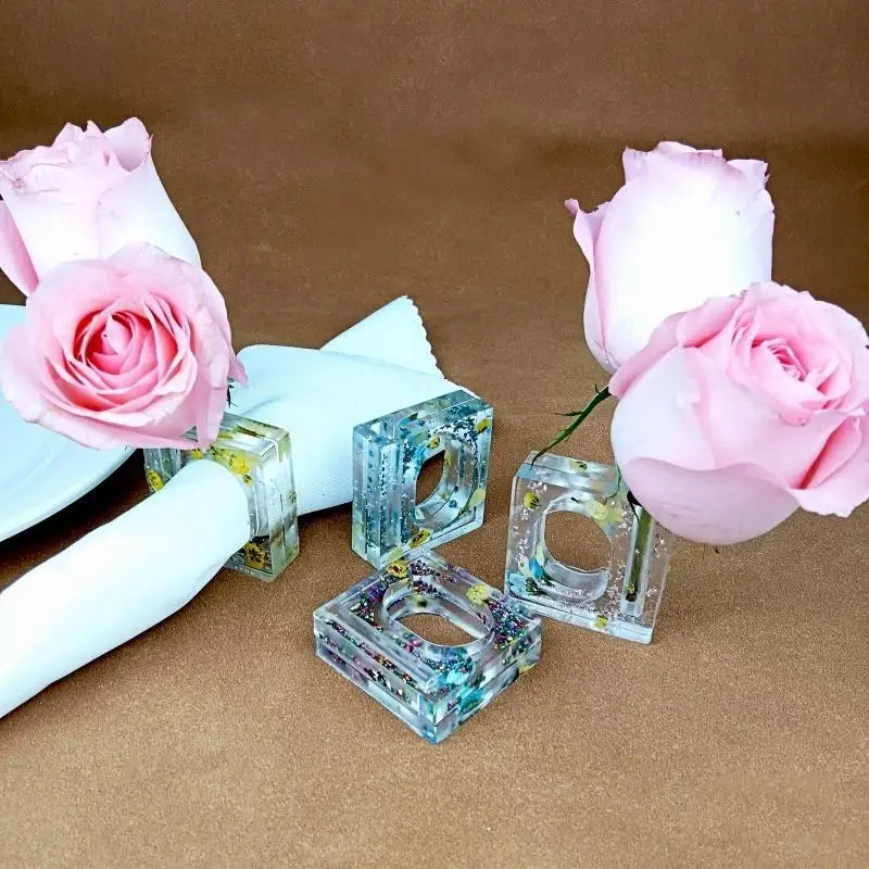 31BB Napkin Holder Resin Mold Silicone Epoxy Resin Casting Mould Napkin Ring DIY Resin Crafts Decoration for Dinners