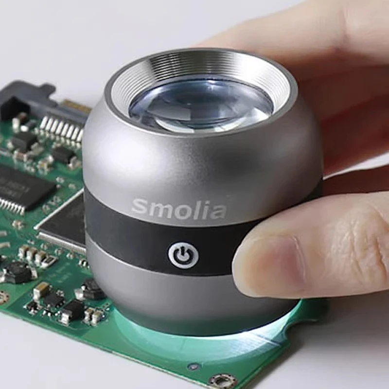 3R Magnifying Glass with LED Lights White/Purple Light 10x Observing Banknotes Stamps Jewellery Loupe Helping Hands Magnifier
