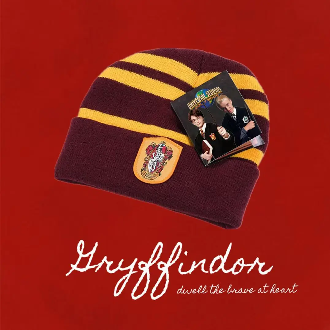 Slytherin Fall Winter Gloves Scarf Cold Warm Porter Gryffindor Children\'s Knit Cap Ravenclaw House Badge Hermione Christmas Gift