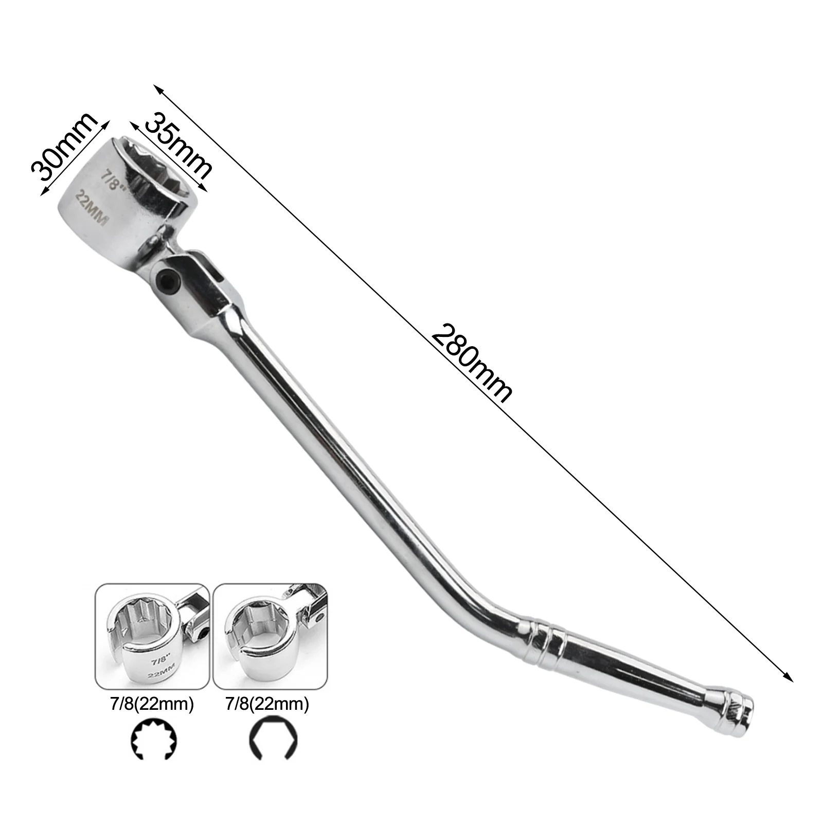 

Lambda Sensor Sleeve Tool for Disassembly and Installation Chrome Vanadium Steel Adjustable Angle 180 Degree Rotation