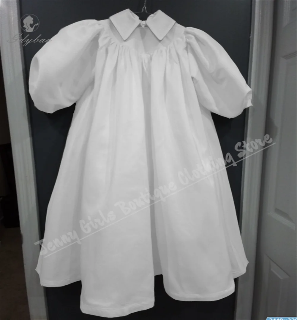 

Белое атласное платье с цветочным узором для девочек с пышными рукавами, подходящее для детских вечеринок по случаю дня рождения, вечерней одежды знаменитостей