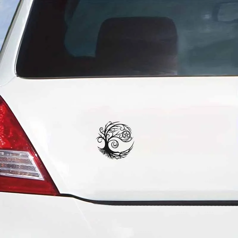Adesivo de vinil à prova d'água 2D plano, pentáculo da árvore da vida, 5 polegadas, para carro, motocicleta, capacete, laptop