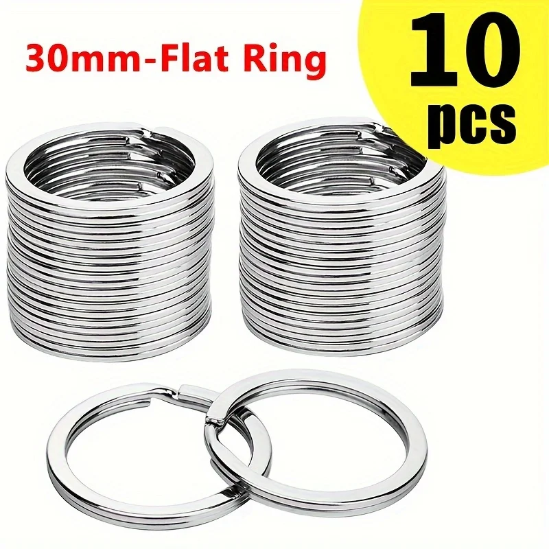 10 PC/Bag Quality Silver Metal Keychain DIY Circular Ring Keychain Split Men Keychain Keyring Accessorie.