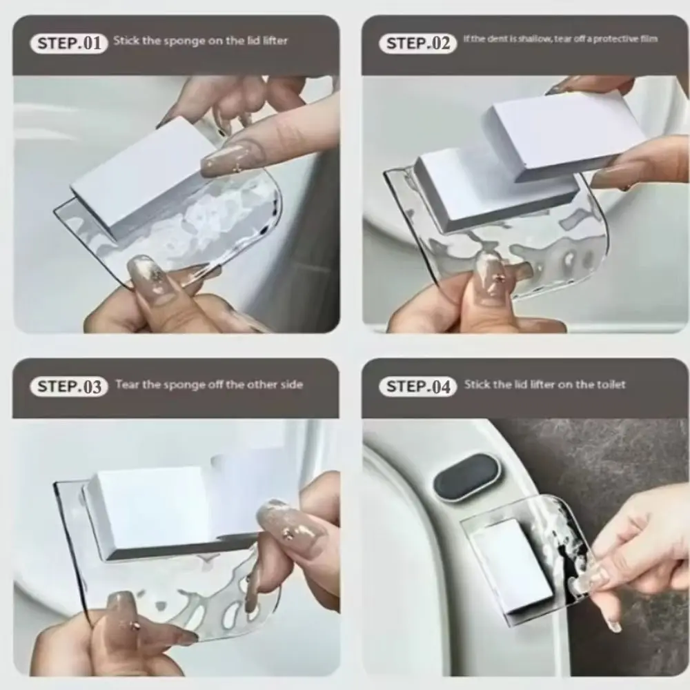 PET Material Toilet Seat Handle Lifter Water Ripple Design Multi-Functional Use Toilet Cover Lifter Tool Hygienic Lift