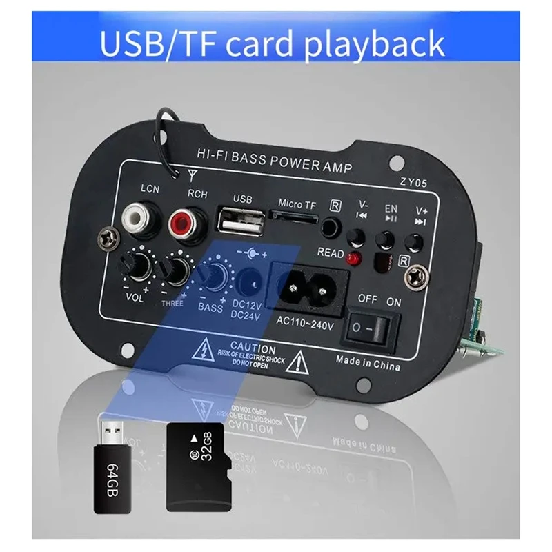 NCSMT Speaker Amplifier Board Digital Bluetooth AMP Module Subwoofer Car Amplifier Motherboard Outdoor Audio 12V 24V US