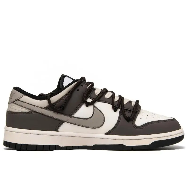 【Customize】Nike Dunk Skateboarding Shoes Unisex Low-top Brown Sneakers shoes DD1391-100