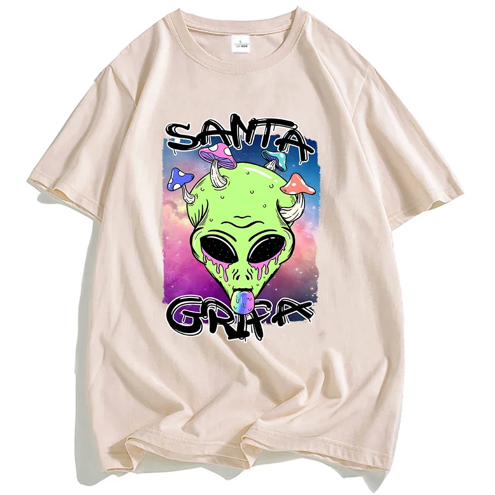 SG الغريبة تي شيرت LA SANTA GRIFA بلايز القطن قصير الأكمام الذكور تي شيرت الشارع الشهير للجنسين مضحك الجرافيك الطباعة تيز الرجال النساء #3