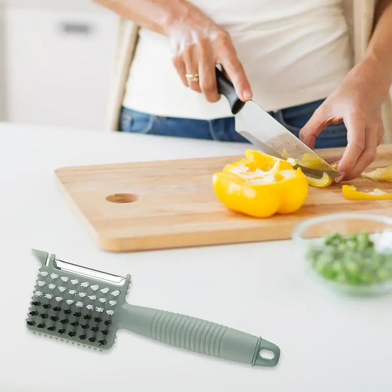 Peeler For Kitchen Vegetable Scrubber Compact Food Peeler Fruit Peeler With Brush Practical Hand Peeler For Vegetables Fruits