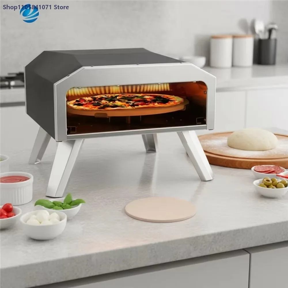 12 Inch Portable Gas Pizza Oven with 360° Rotating Design for Outdoor BBQ and Backyard Cooking