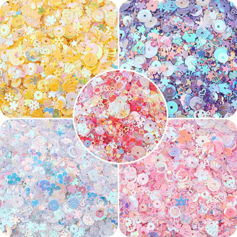 20g Mixed Shapes 3-10mm Colorful Loose Sequins for Nail Decoration Art Craft DIY Scrapbooking Garment Sewing on Accessories