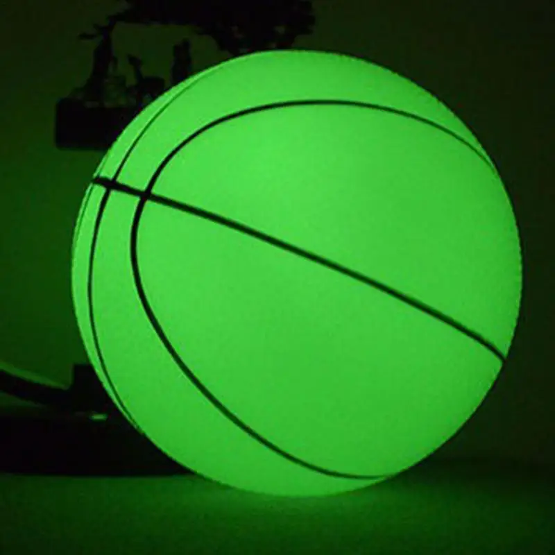 Basketball Glows In Dark Night Light Basketball Illuminated Reflective Glowing Kids Bouncy Balls For Play Indoor Outdoor