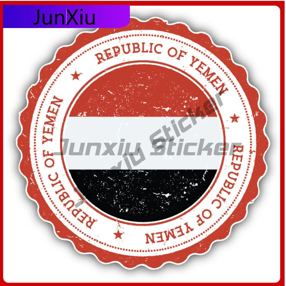 

Yemen Grunge World Flag Stamp Car Decal Bumper Stickers Cute Style Truck Use For Laptop Surface Decora Car Sticker Accessorie