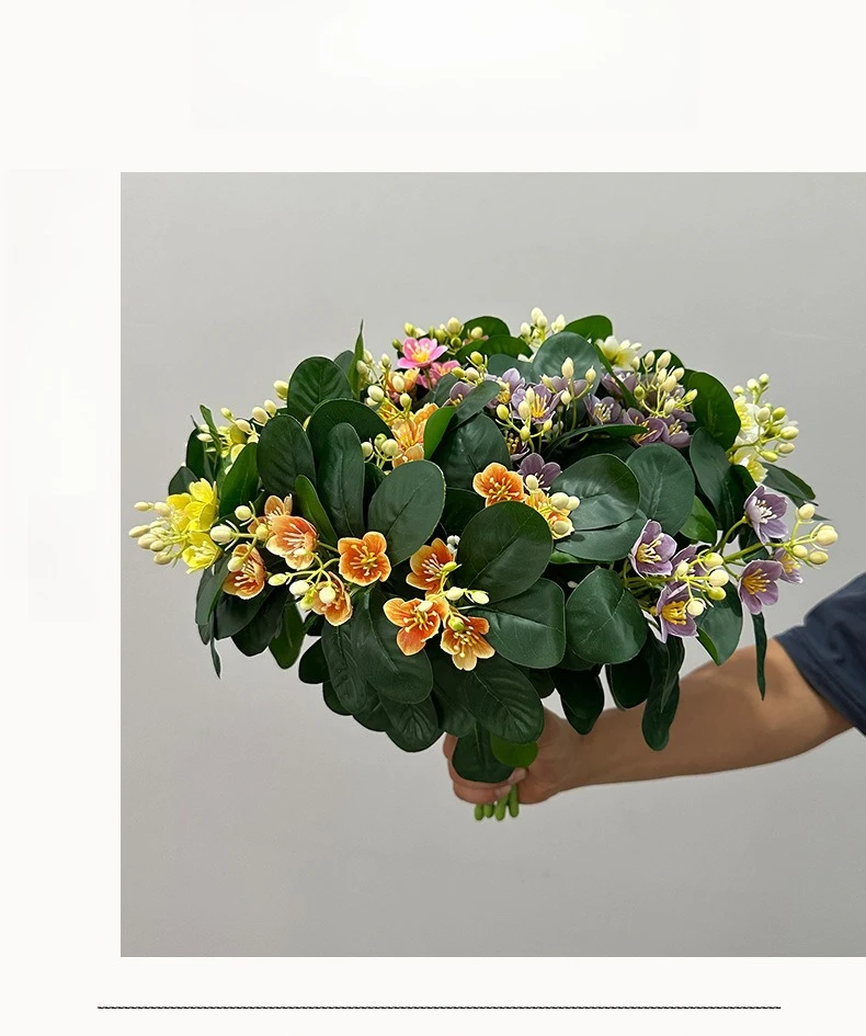 5 Stück Künstliche Blumen aus Seide, Jasminzweige, DIY Fotografie-Requisiten, Kunstblumen, Simulations-Jasminzweig, Gartendekoration – Detail 5