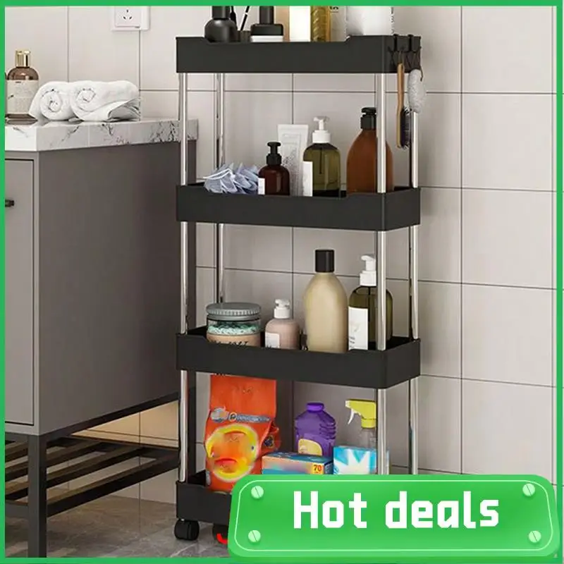 

AC62-Tier Rolling Utility Cart, Movable Slim Storage Rack For Kitchen, Bathroom, Living Room - Space Saving Organizer Shelf